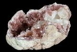 Pink Amethyst Geode Section with Calcite - Argentina #120462-1